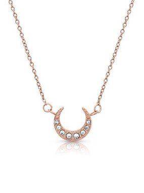 Delicate Rose Gold Crescent Moon Pendant Necklace